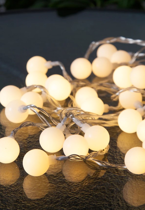 LED vánoční dekorační řetěz-mini žárovky- 2m na baterky - teplá bílá
